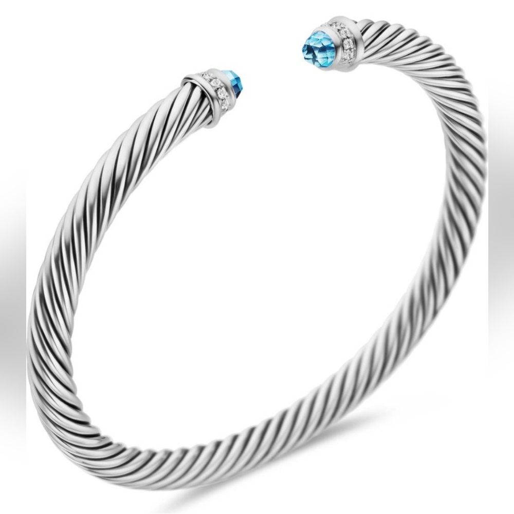David Yurman 5mm Blue Topaz Cuff